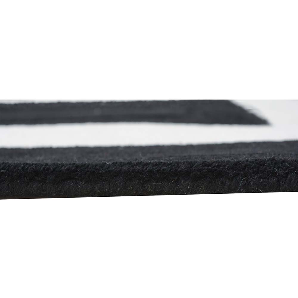 Rugs, (Presto) ICHT1145C2X5, Black & White Solid Hand Tufted Wool Carpet- EL15919