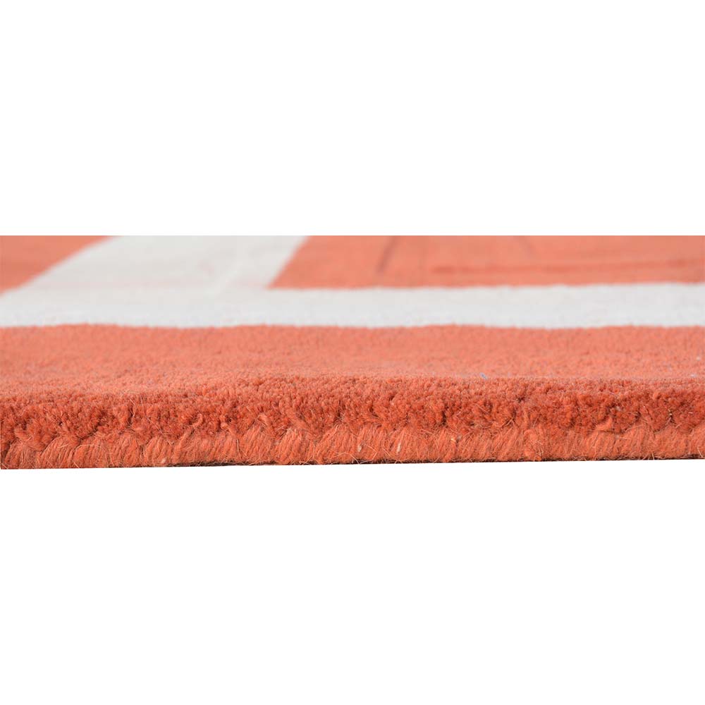 Rugs, (Presto), ICHT1146C4X6, Orange & Beige Solid Hand Tufted Wool Carpet-EL15920-48X72 inches