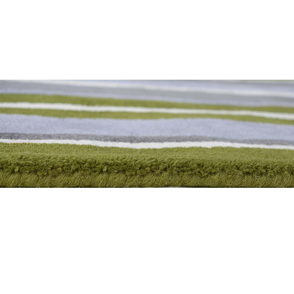 Rugs, (Presto) ICHT1188C5X8, Green, Grey & White Geometric Hand Tufted Wool Carpet-EL15941-60X96 inches