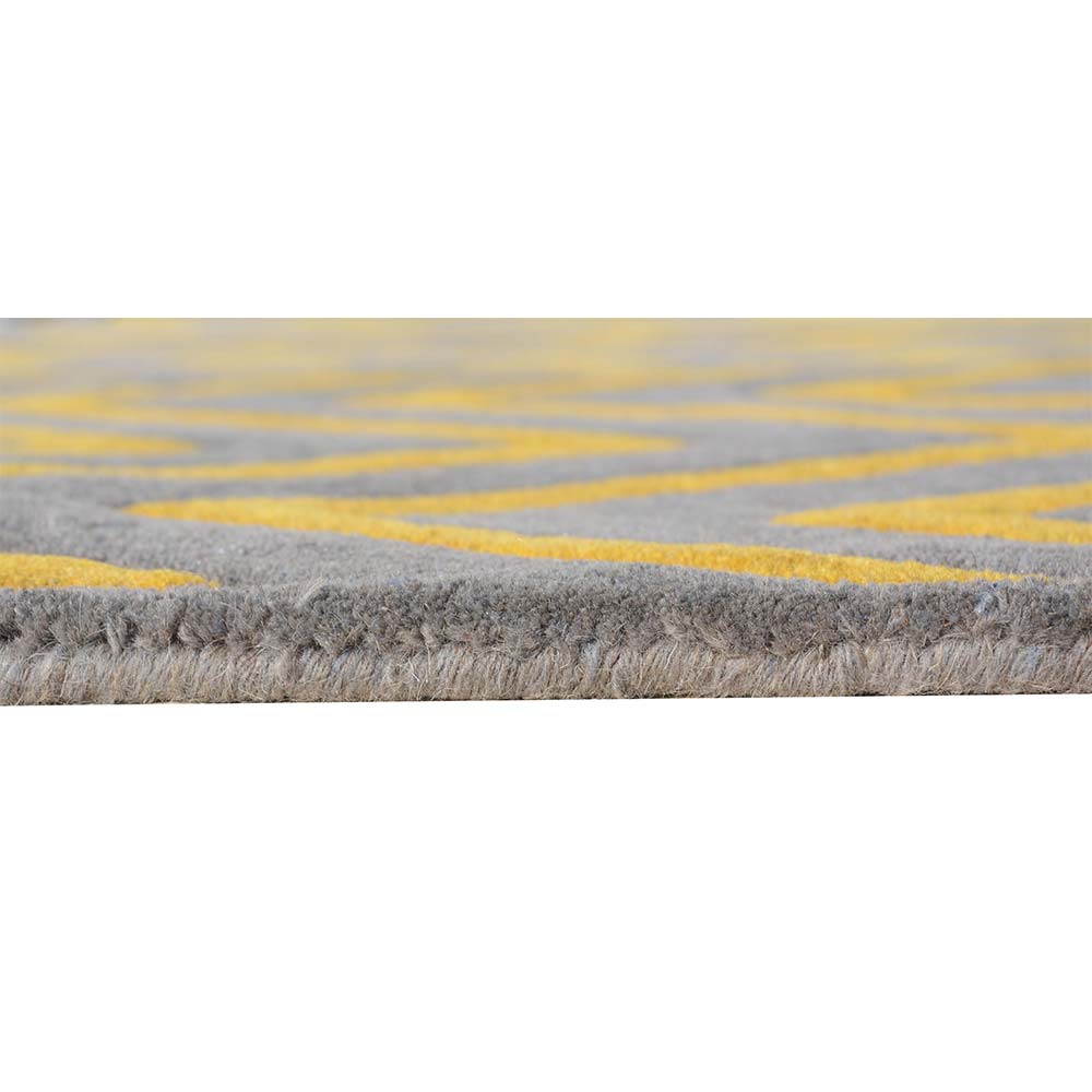 Rugs, (Presto) ICHT1193C2X5, Grey, Yellow & White Abstract Hand Tufted Wool Carpet - EL15944