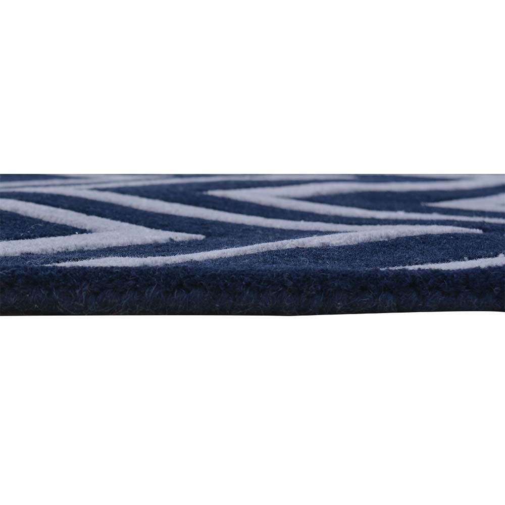 Rugs, (Presto) ICHT1199C6X9, Blue, Grey and White Abstract Hand Tufted Wool Carpet-EL 15945-72X108 inches