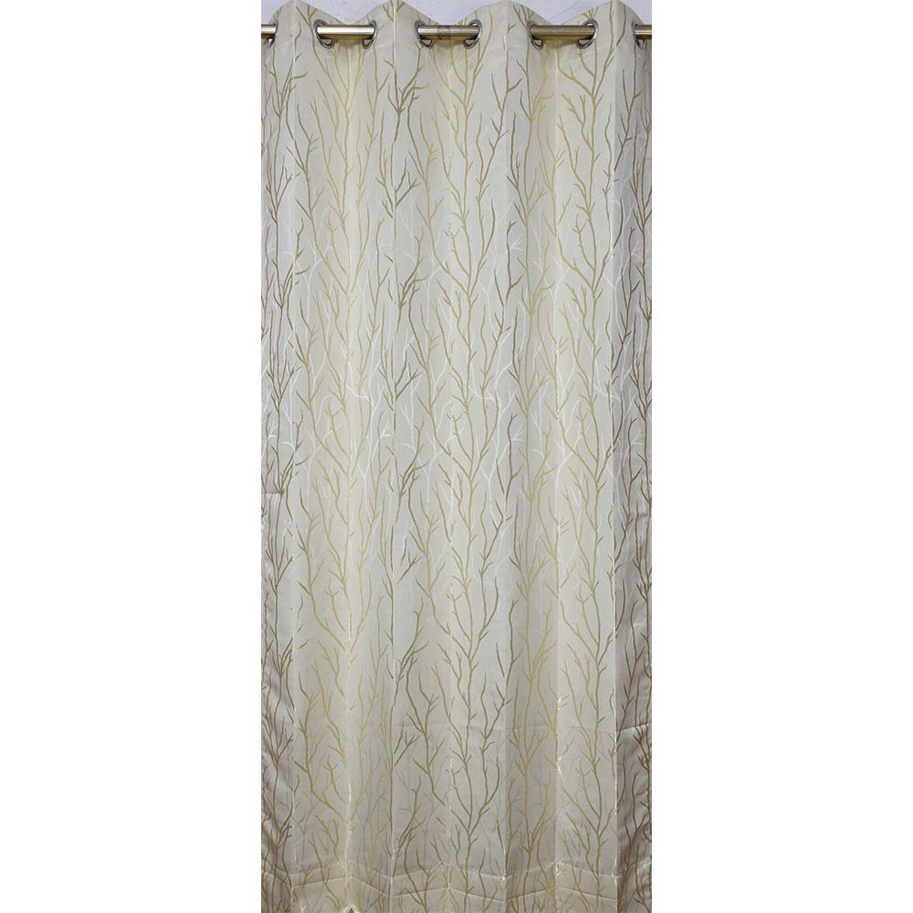 Curtain, (Presto) ICKKB218_D2, Green Color Abstract Jacquard Door Curtain Set of 2, Curtain-EL16001
