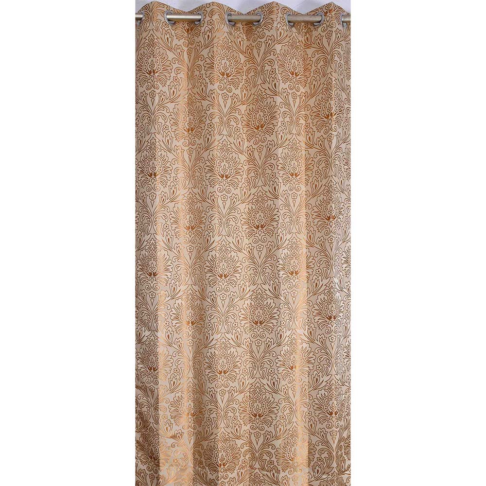 Curtain, (Presto) ICKKB223_LD2, Gold Color Damask Jacquard Long Door Curtain Set of 2, Curtain-EL16003-44X108 inches