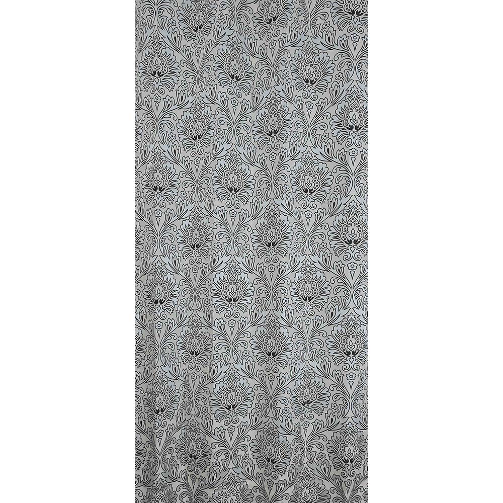 Curtain, (Presto) ICKKB225_D2, Black Color Damask Jacquard Door Curtain Set of 2, Curtain-EL16004-44X84 inches