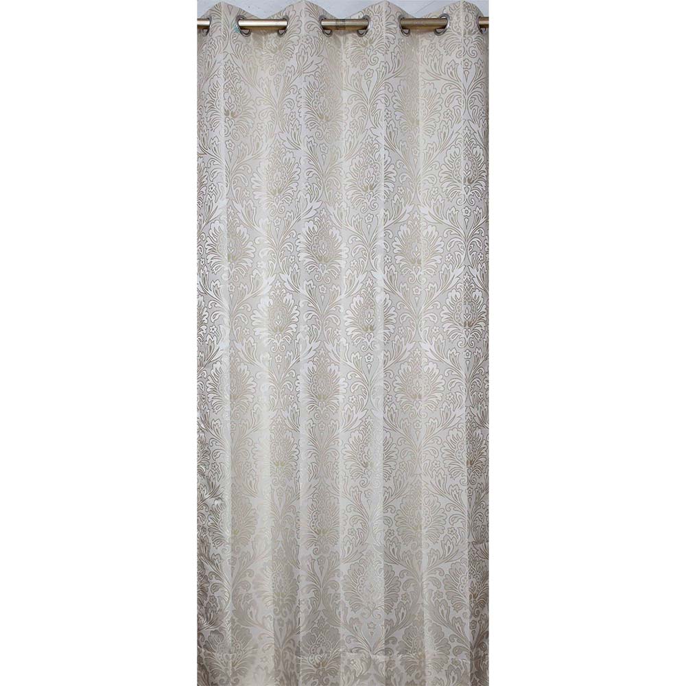 Curtain, (Presto) ICKKB226_D2, White, Black Color Damask Jacquard Door Curtain Set of 2, Curtain-EL16005-44X84 inches