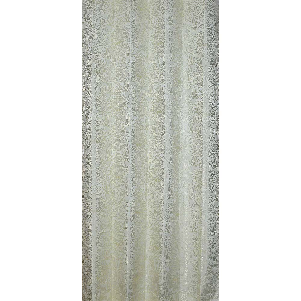 Curtain, (Presto) ICKKB228_D2, Green colour Damask Door curtain Set of 2, Curtain-EL16007