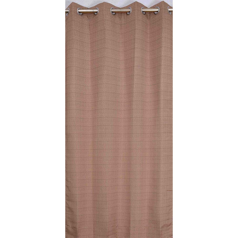 Curtain, (Presto) ICKKB232_D2, Brown Color Texture Jacquard Door Curtain Set of 2, Curtain-EL16009