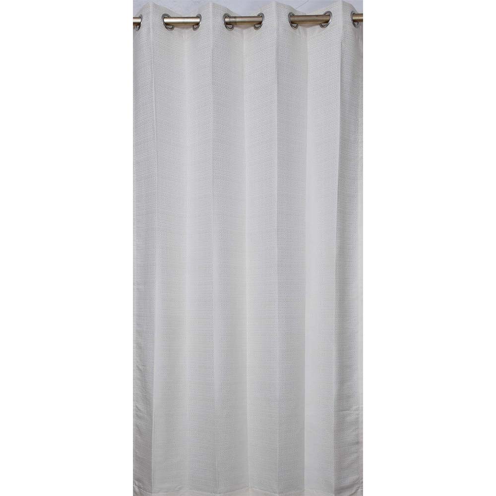 Curtain, (Presto) ICKKB236_LD2, White Color Texture Jacquard Long Door Curtain Set of 2, Curtain-EL16011-44X108 inches