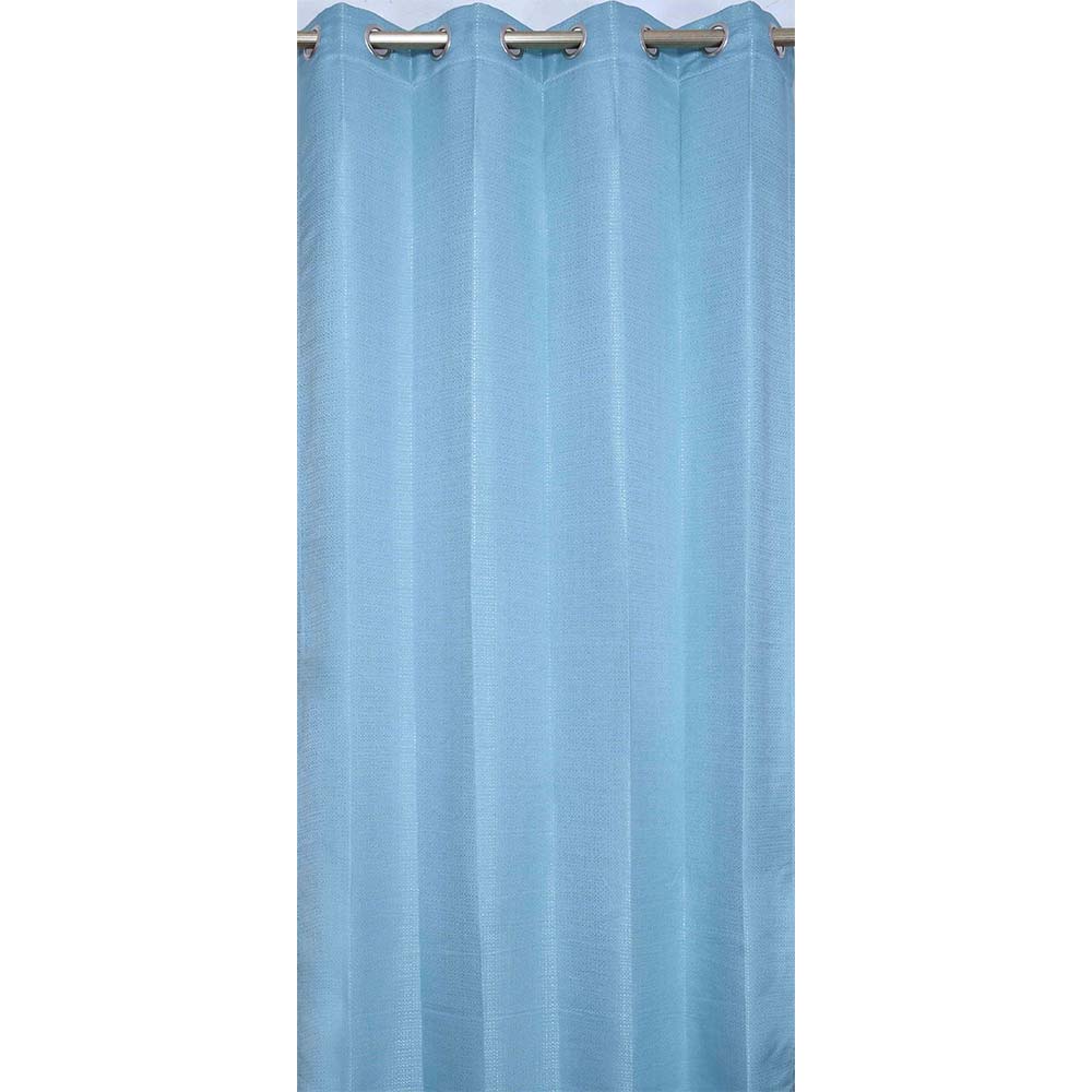 Curtain, (Presto) ICKKB239_LD2, Blue colour Texture Jacquard Long Door curtain Set of 2, Curtain-EL16014-44X108 inches