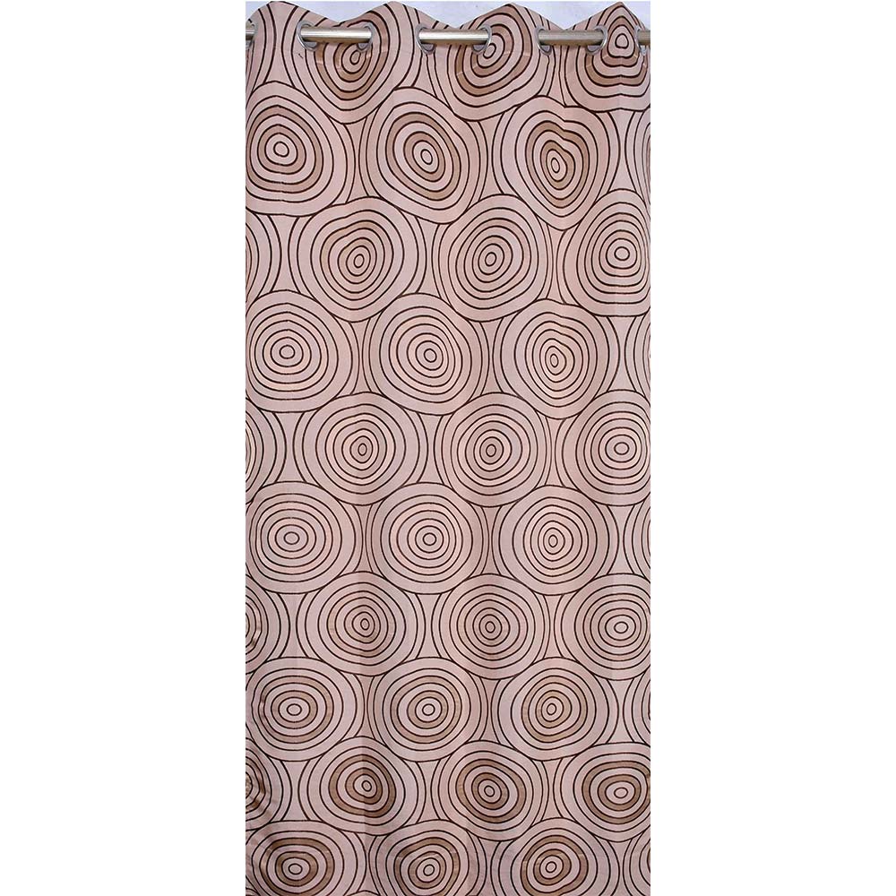 Curtain, (Presto) ICKKB242_D2, Brown colour Geometric Jacquard Door curtain Set of 2, Curtain-EL16015-44X84 inches