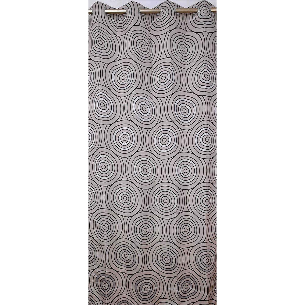 Curtain, (Presto) ICKKB245_LD2, Black colour Geometric Jacquard Long Door curtain Set of 2, Curtain-EL16017-44X108 inches