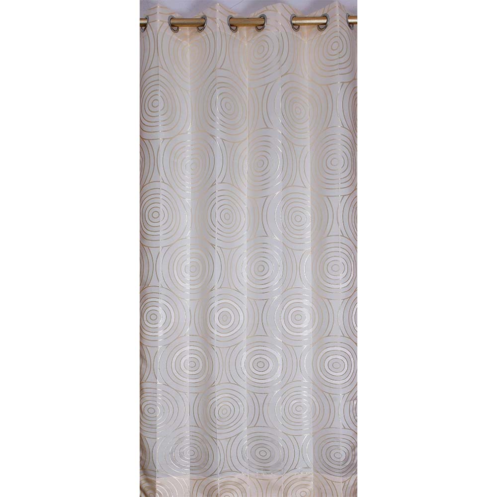 Curtain, (Presto) ICKKB246_LD2, White colour Geometric Jacquard Long Door curtain Set of 2, Curtain-EL16018-44X108 inches