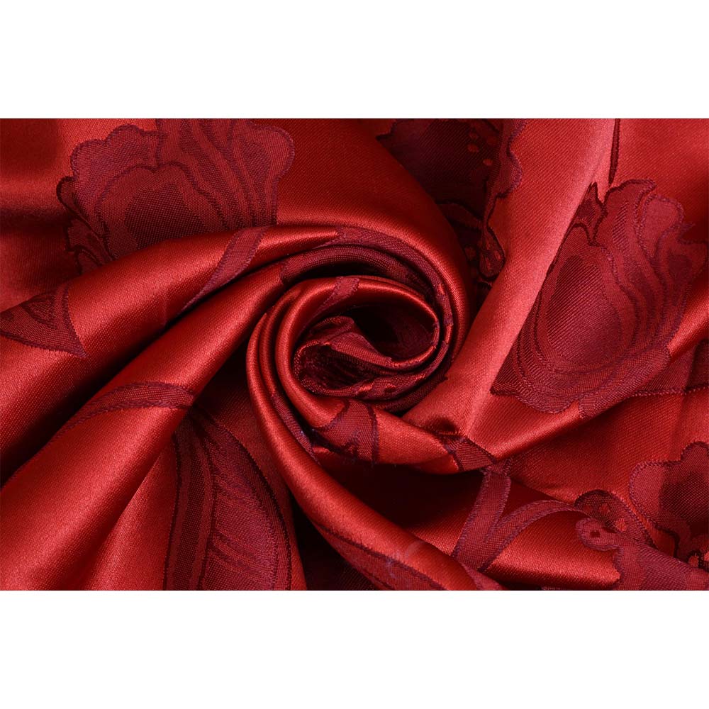 Curtain, (Presto) ICMML1701_D2, Red colour solid Door curtain Set of 2, Curtain-EL16020-44X84 inches