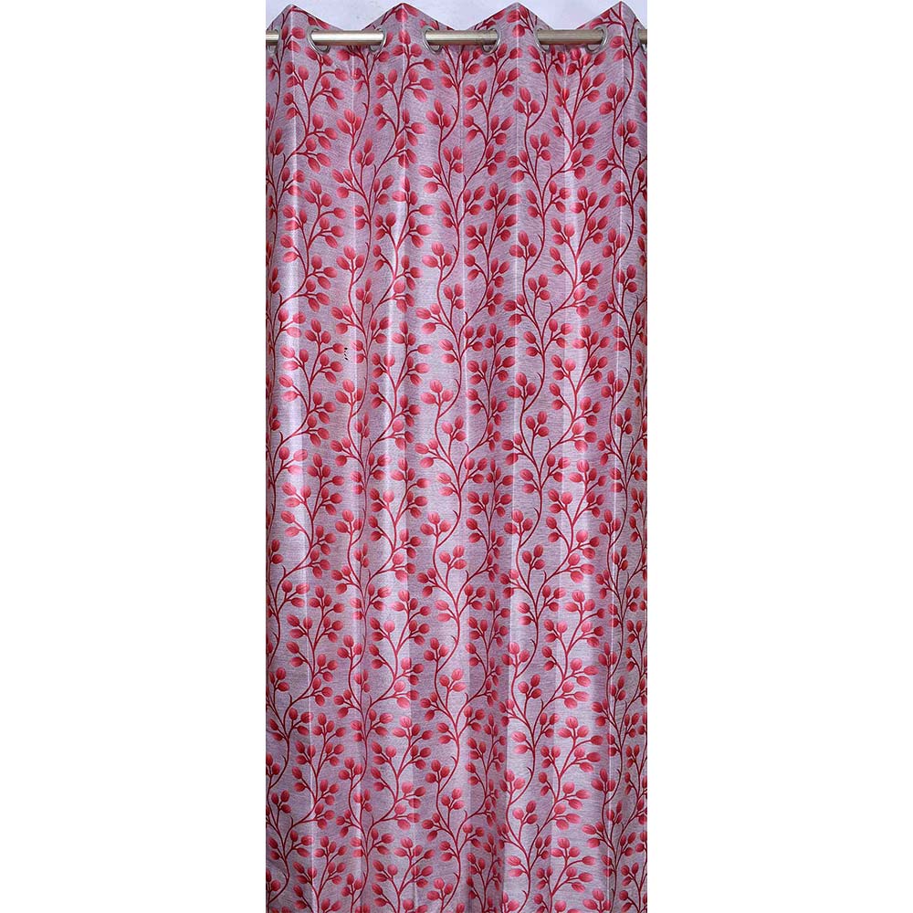 Curtain, (Presto) ICNNK211_D2, Red Color Floral Jacquard Door Curtain 44 X 84 inches, Curtain-EL16032