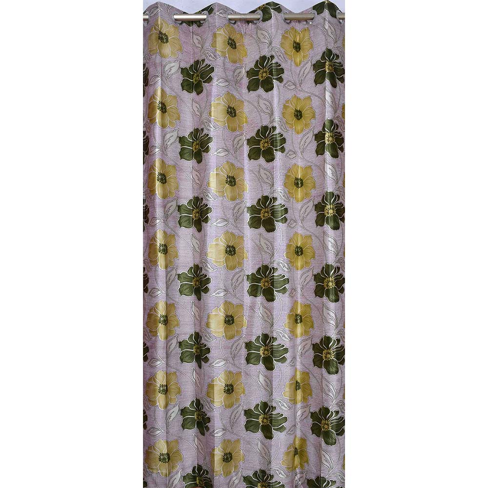 Curtain, (Presto) ICNNK228_D2, Green Color Floral Jacquard Door Curtain 44 X 84 inches, Curtain-EL16035