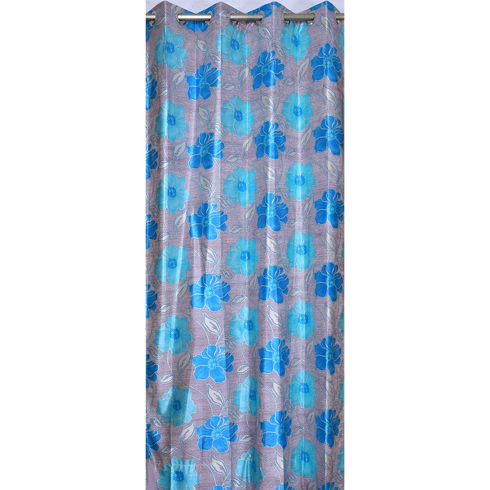 Curtain, (Presto) ICNNK229_W2, Blue Color Floral Jacquard Window Curtain 44 X 60 inches, Curtain-EL16036-44X60 inches