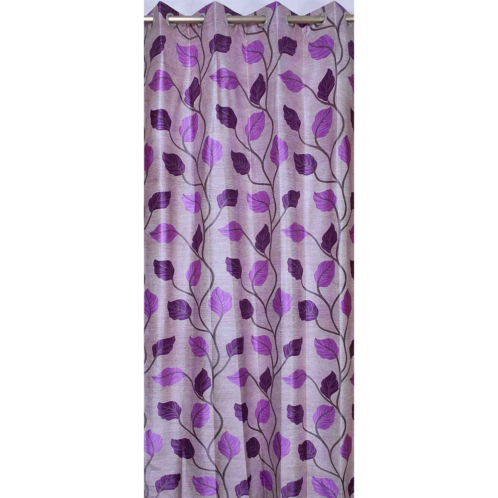 Curtain, (Presto) ICNNK247_W2, Purple Color Floral Jacquard Window Curtain 44 X 60 inches, Curtain-EL16039-44X60 inches