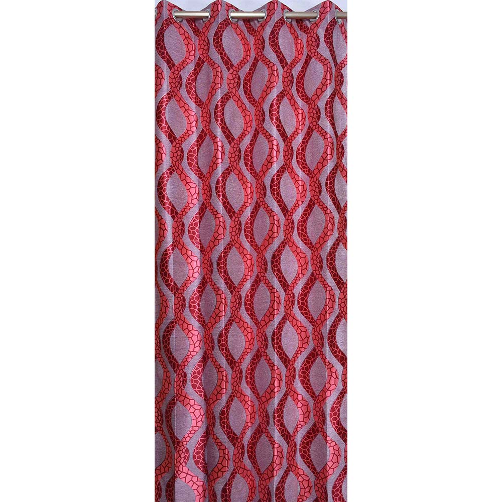 Curtain, (Presto) ICNNK271_D2, Red Color Abstract Jacquard Door Curtain 44 X 84 inches, Curtain-EL16042