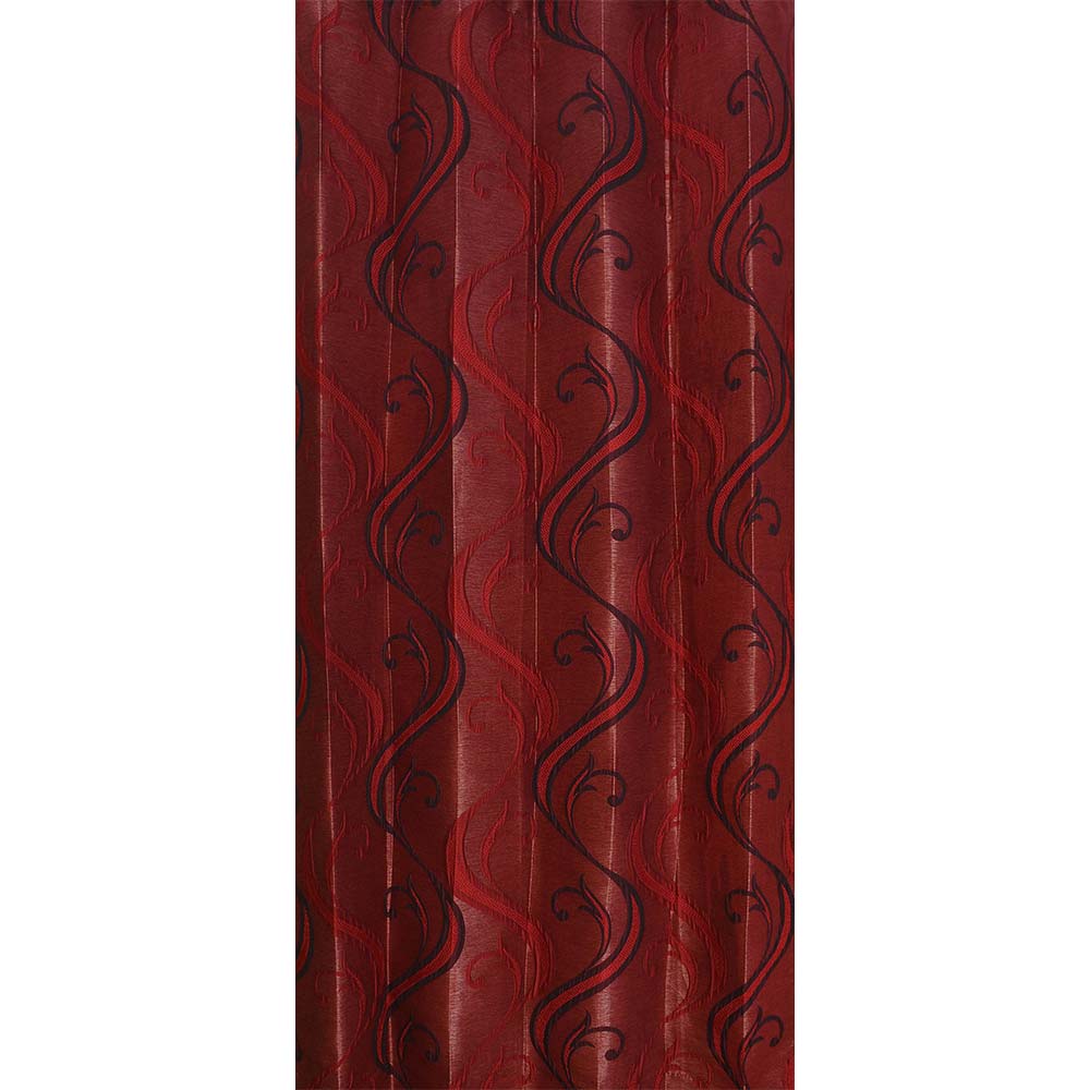 Curtain, (Presto) ICSST411_W2, Red colour Abstract window curtain Set of 2, Curtain-EL16047-44X60 inches