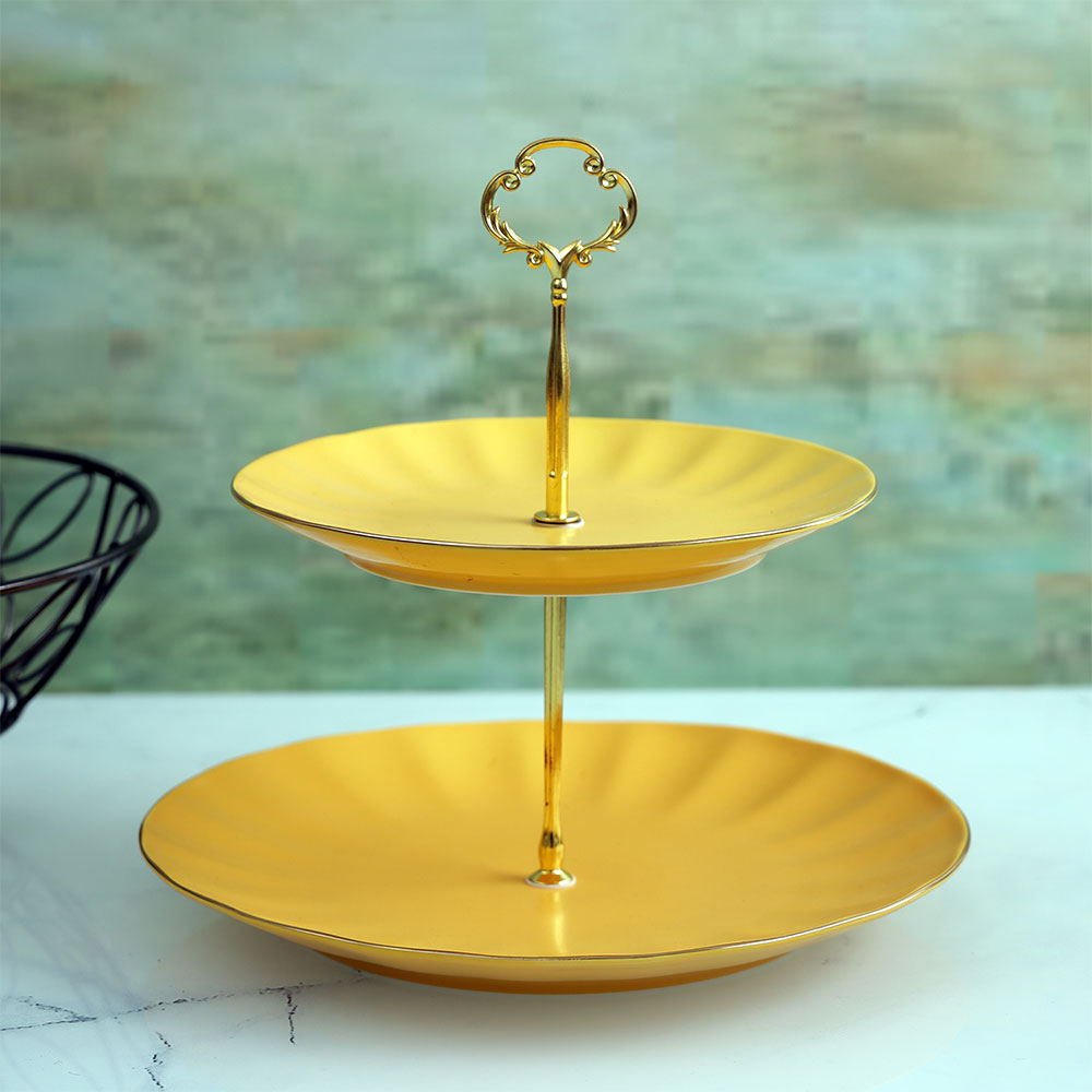 Cake & Dessert Stand, AVA-CX-01C(A Vintage Affair), Designer Ceramic Classic Cake Stand - Yellow, Cake & Dessert Stand - EL16093