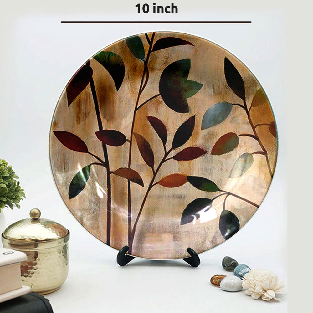 HMD Collections Traditional Art Ceramic Designer Plate with Stand for Home/Office Wall Plates Combo (10 Inch (1qty), 8 Inch (2qty) & 6 Inch (2qty), Pack of 5, Wall Art - eL2092