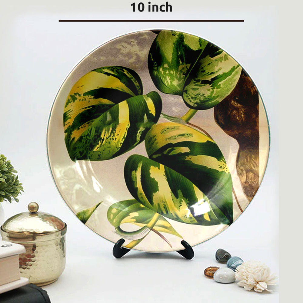 HMD Collections Traditional Art Ceramic Designer Plate with Stand for Home/Office Wall Plates Combo (10 Inch (1qty), 8 Inch (2qty) & 6 Inch (2qty), Pack of 5, Wall Art - eL2095
