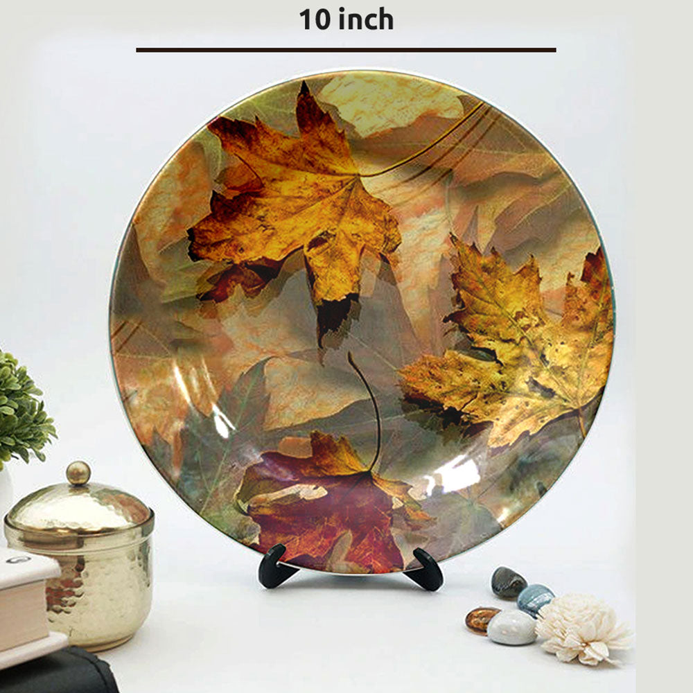 HMD Collections Traditional Art Ceramic Designer Plate with Stand for Home/Office Wall Plates Combo (10 Inch (1qty), 8 Inch (2qty) & 6 Inch (2qty), Pack of 5, Wall Art - eL2097