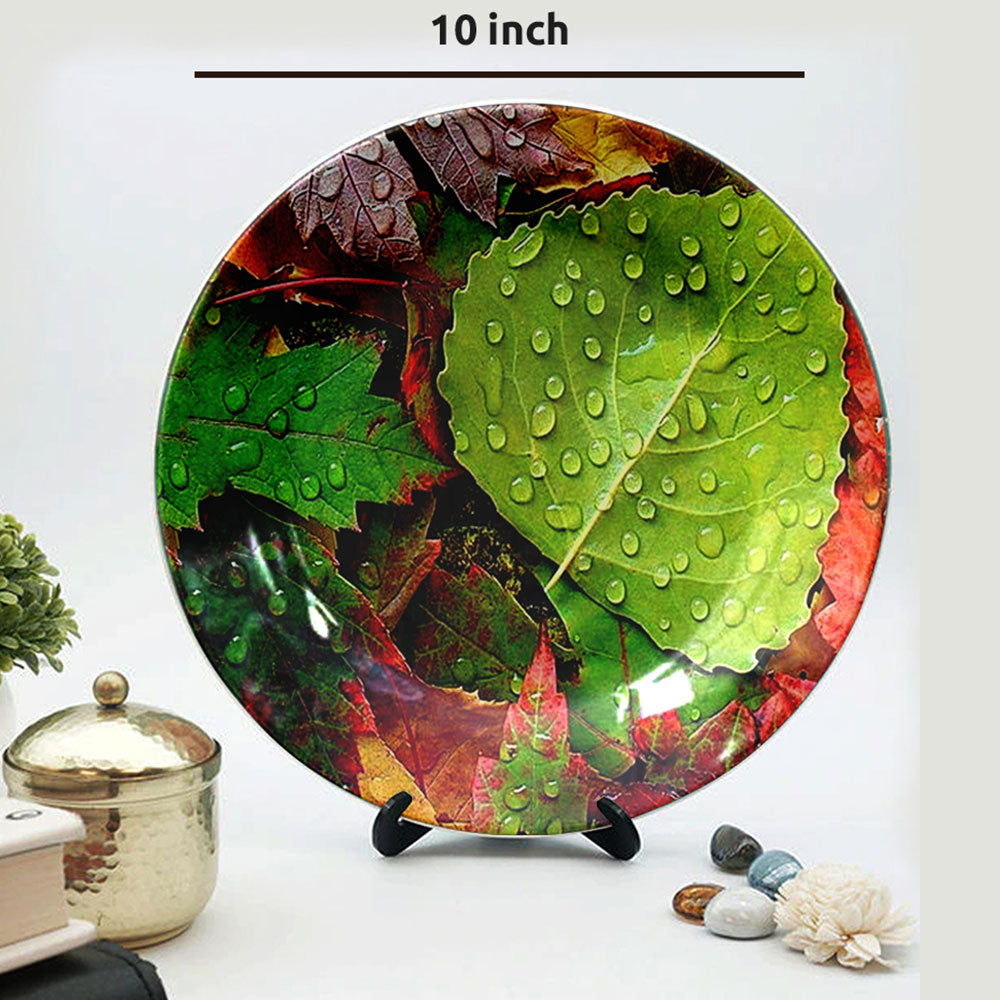 HMD Collections Traditional Art Ceramic Designer Plate with Stand for Home/Office Wall Plates Combo (10 Inch (1qty), 8 Inch (2qty) & 6 Inch (2qty), Pack of 5, Wall Art - eL2098