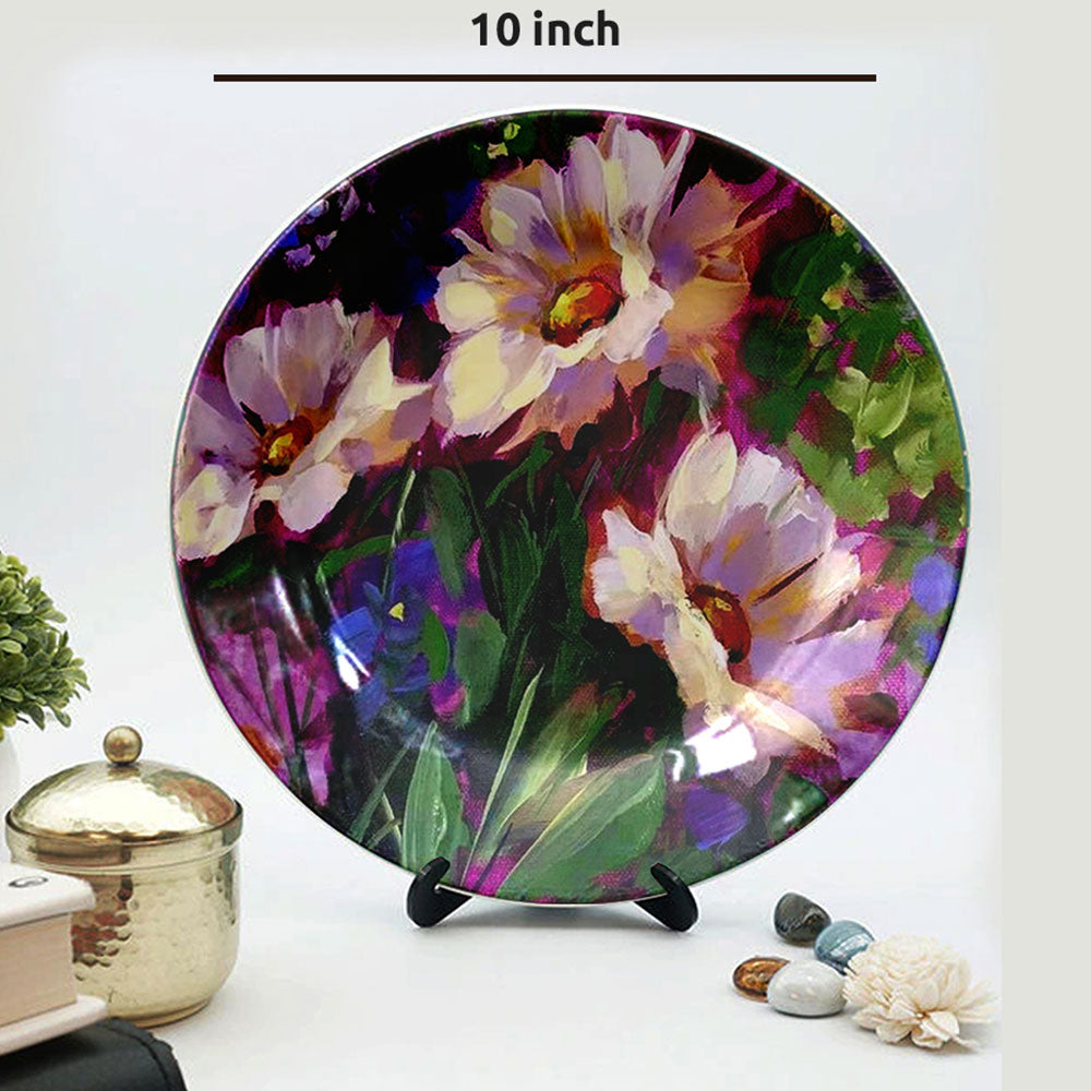 HMD Collections Traditional Art Ceramic Designer Plate with Stand for Home/Office Wall Plates Combo (10 Inch (1qty), 8 Inch (2qty) & 6 Inch (2qty), Pack of 5, Wall Art - eL2103