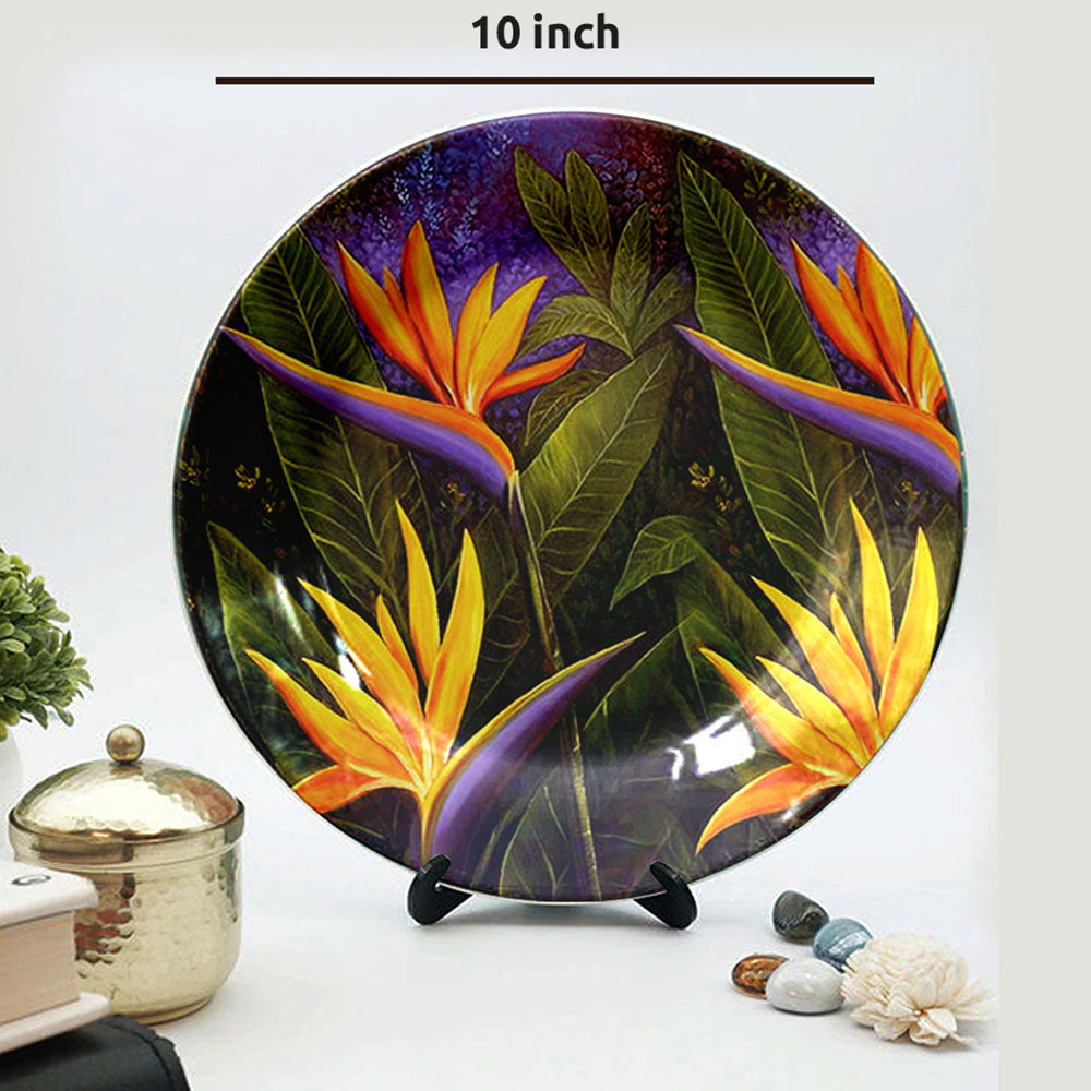 HMD Collections Traditional Art Ceramic Designer Plate with Stand for Home/Office Wall Plates Combo (10 Inch (1qty), 8 Inch (2qty) & 6 Inch (2qty), Pack of 5, Wall Art - eL2109