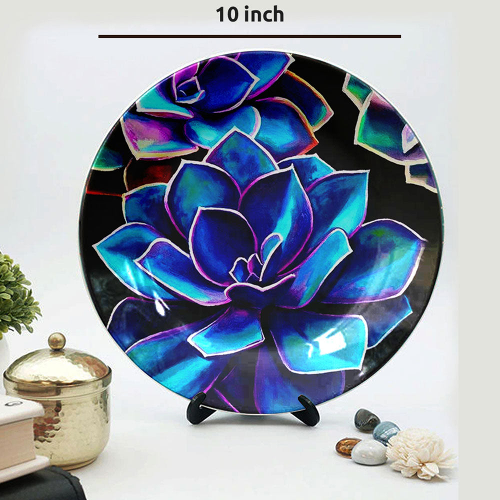 HMD Collections Traditional Art Ceramic Designer Plate with Stand for Home/Office Wall Plates Combo (10 Inch (1qty), 8 Inch (2qty) & 6 Inch (2qty), Pack of 5, Wall Art - EL2114