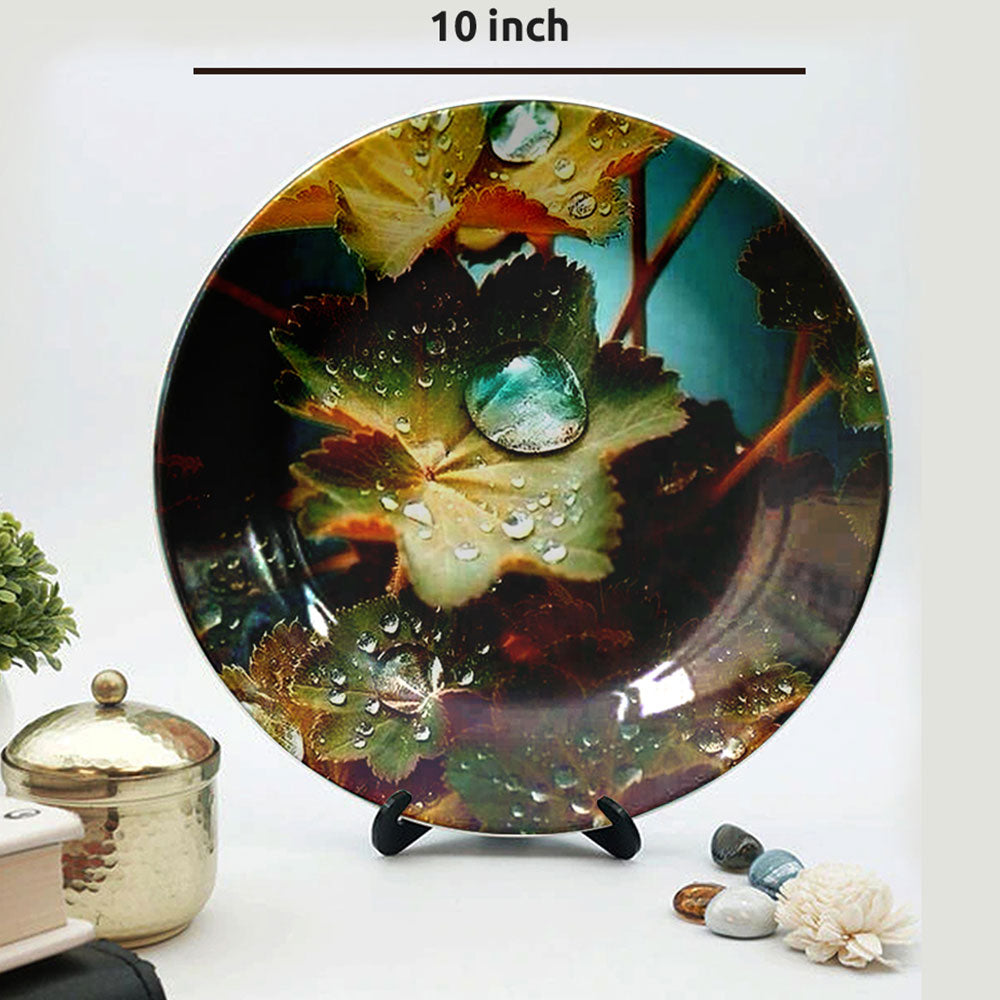 HMD Collections Traditional Art Ceramic Designer Plate with Stand for Home/Office Wall Plates Combo (10 Inch (1qty), 8 Inch (2qty) & 6 Inch (2qty), Pack of 5, Wall Art - EL2116