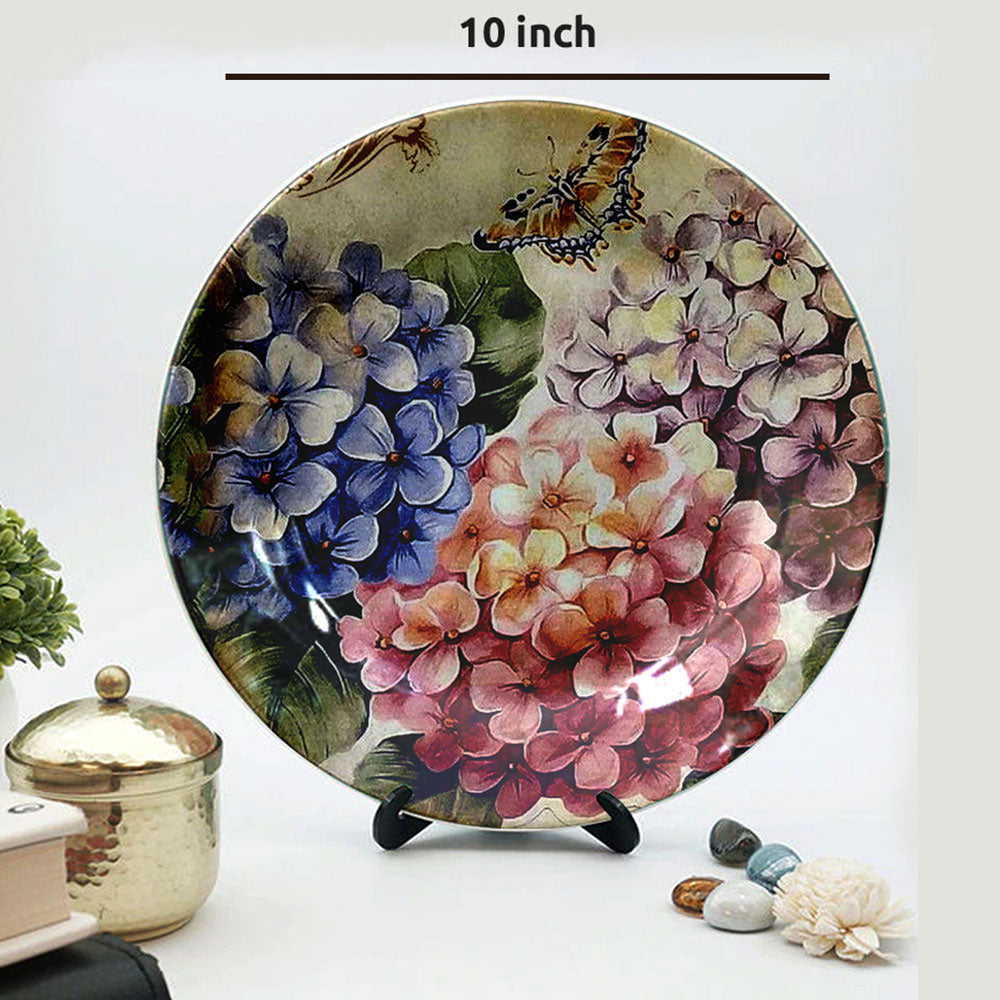 HMD Collections Traditional Art Ceramic Designer Plate with Stand for Home/Office Wall Plates Combo (10 Inch (1qty), 8 Inch (2qty) & 6 Inch (2qty), Pack of 5, Wall Art - EL2135