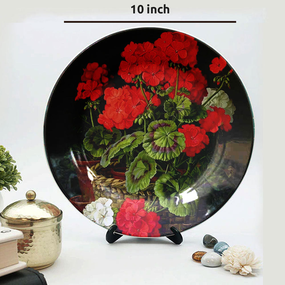 HMD Collections Traditional Art Ceramic Designer Plate with Stand for Home/Office Wall Plates Combo (10 Inch (1qty), 8 Inch (2qty) & 6 Inch (2qty), Pack of 5, Wall Art - EL2138