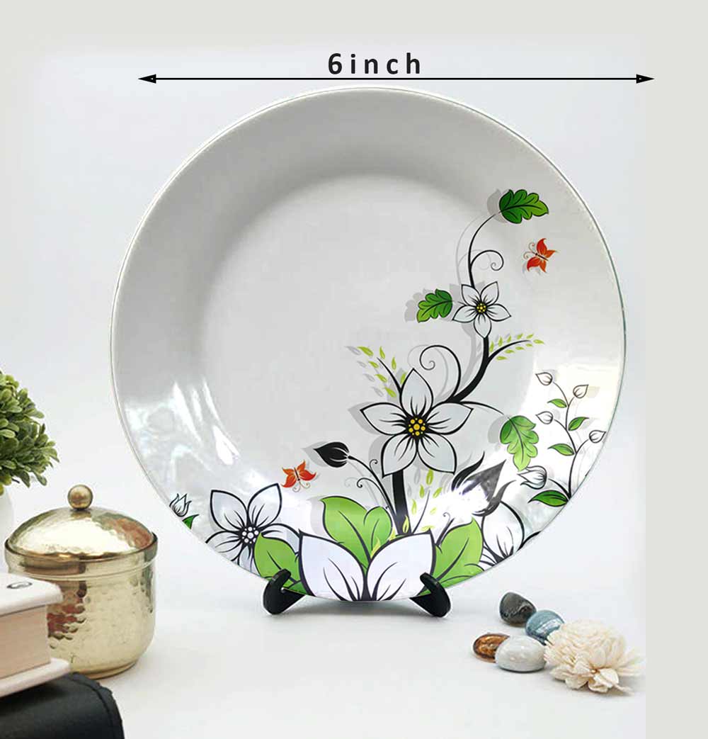 Traditional Art Decorative Ceramic Designer Plates with Stand for Home & Office, Wall Art - EL2142