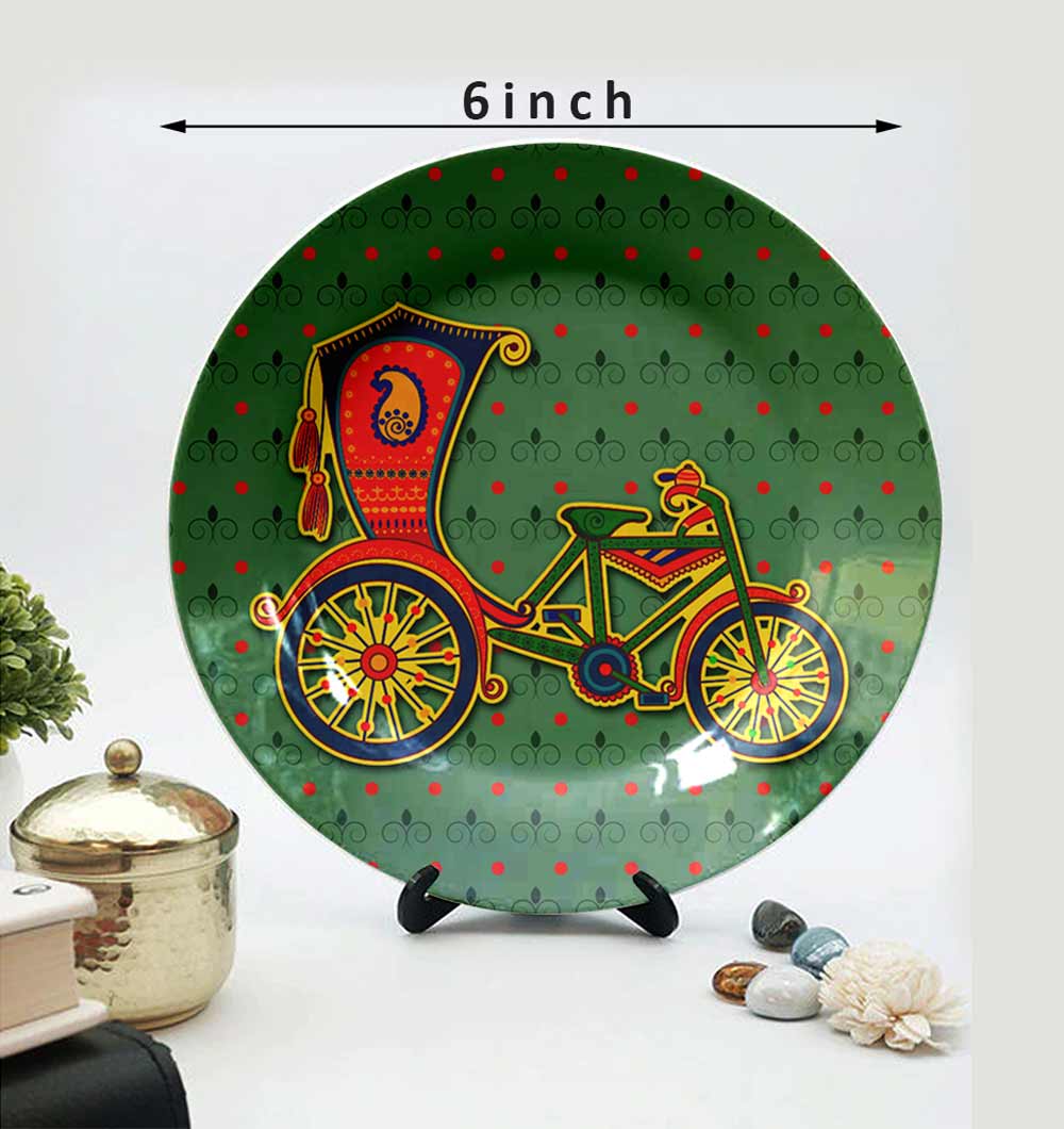 Traditional Art Decorative Ceramic Designer Plates with Stand for Home & Office, Wall Art - EL2147