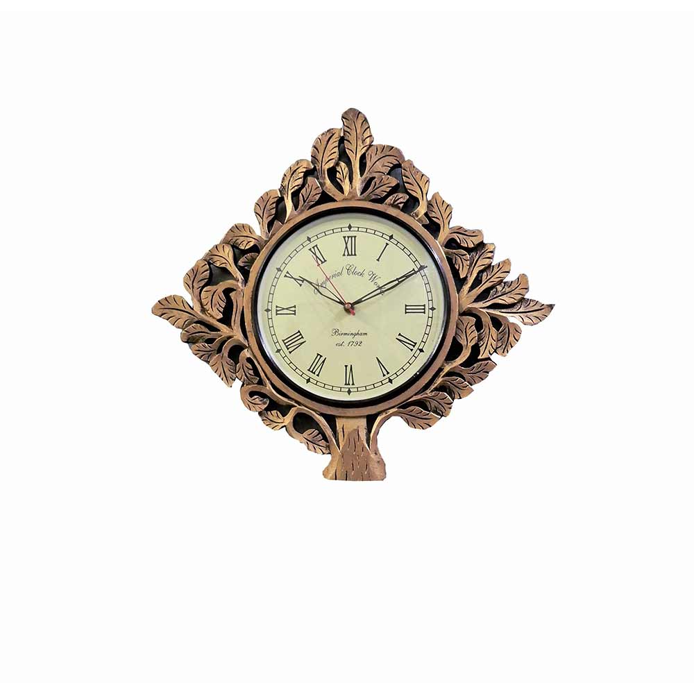 Wall Clock, Golden Tree design carving Wall Clock a perfect wall d�cor accent, Wall Clock - EL2187