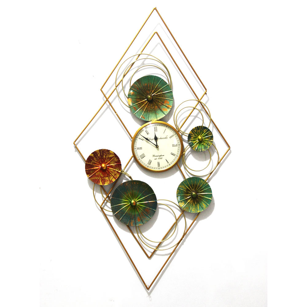 Wall Art, M1364 (Malik Designs), Amazing Stylish Flower Metal Clock Wall Decor Living Room, Wall Art - EL2223