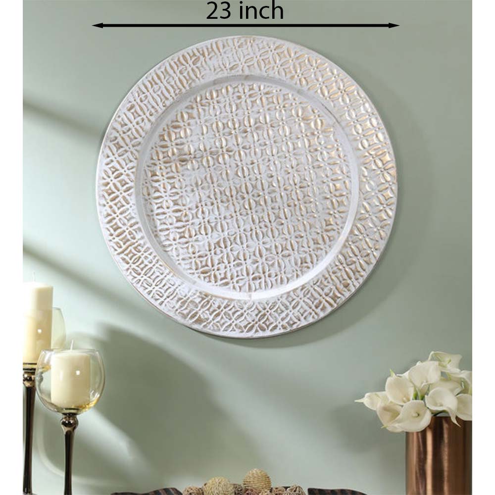 Wall Art, (DWP111024) Cocovey Homes, Round White Wall Art, Wall Art - EL2253