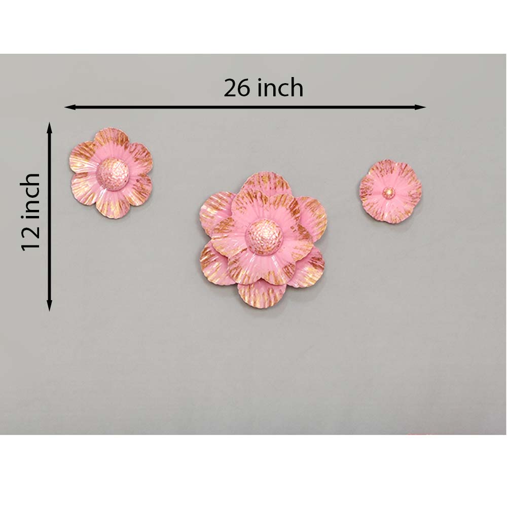 Wall Art, (DWP111058) Cocovey Homes, Pink Metal Florals, Wall Art - EL2256
