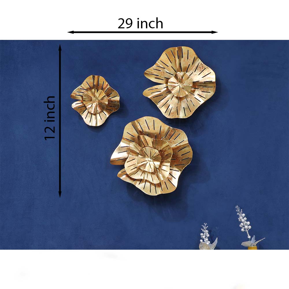 Wall Art, (DWP111060) Cocovey Homes, Concentric Gold Petals Florals, Wall Art - EL2258