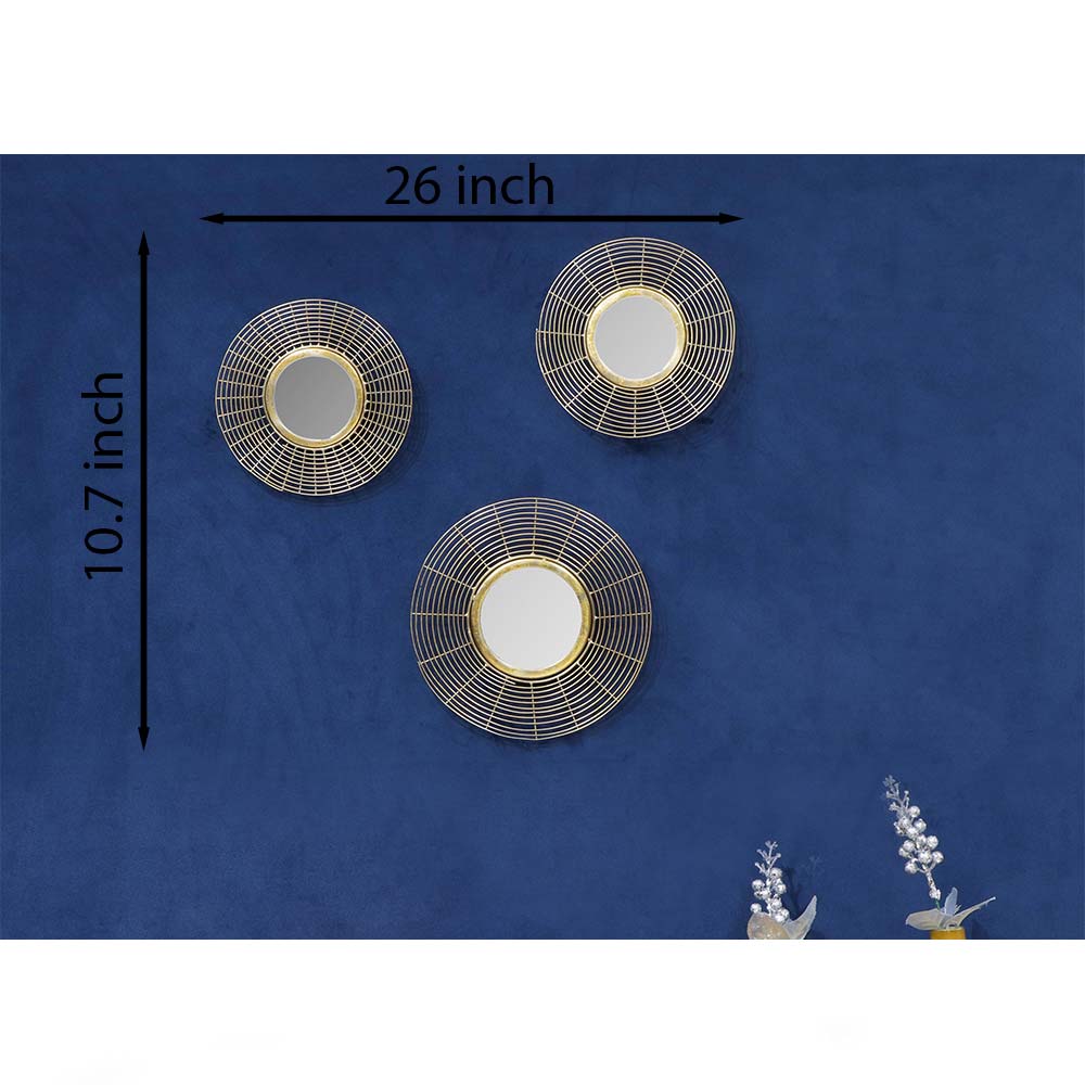 Wall Art, (DWP111062) Cocovey Homes, Gold Metal Round Wall Art, Wall Art - EL2260