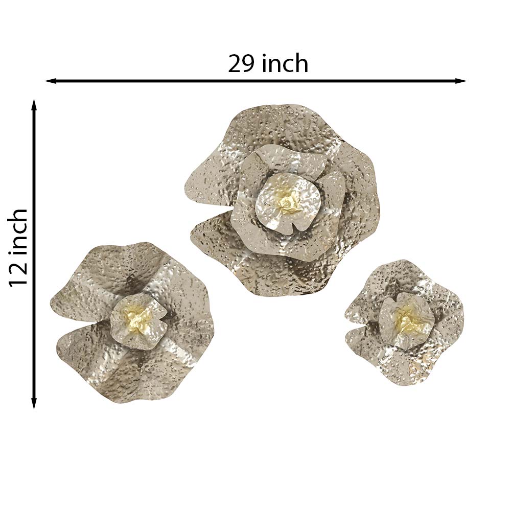 Wall Art, (DWP111068) Cocovey Homes, Nickel Curled Metal Florals, Wall Art - EL2266