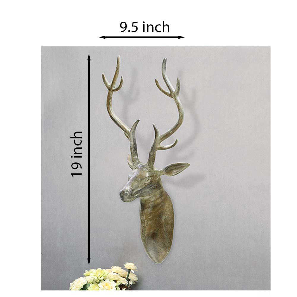 Wall Head, (HDM111030) Cocovey Homes, Classic Gold Deer Wall Head, Wall Head - EL2273