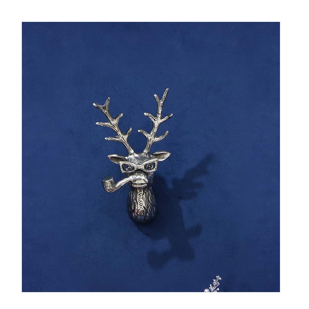 Wall Head, (HDM111035) Cocovey Homes, Stylish Nickel Deer Wall Head, Wall Head - EL2276