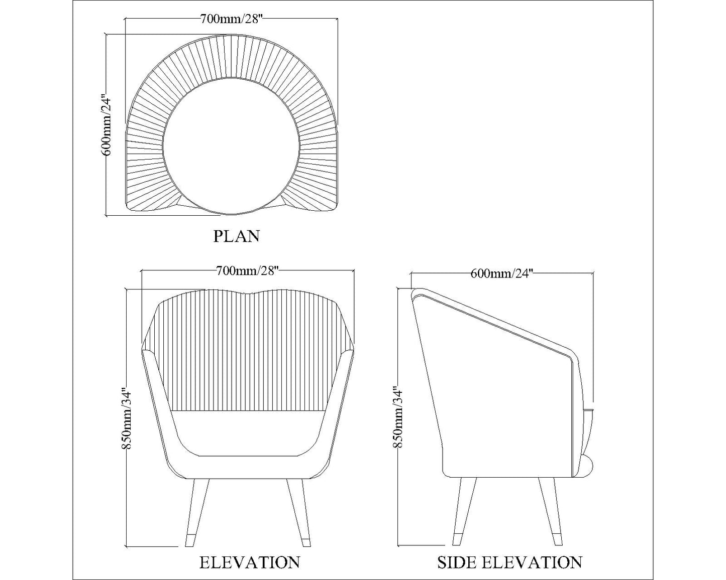 1 Seater Sofa, Maroon Color Sofa, Unique Design Chair, Sofa with Wooden Leg in Black Finish, 1 Seater Sofa - EL4072