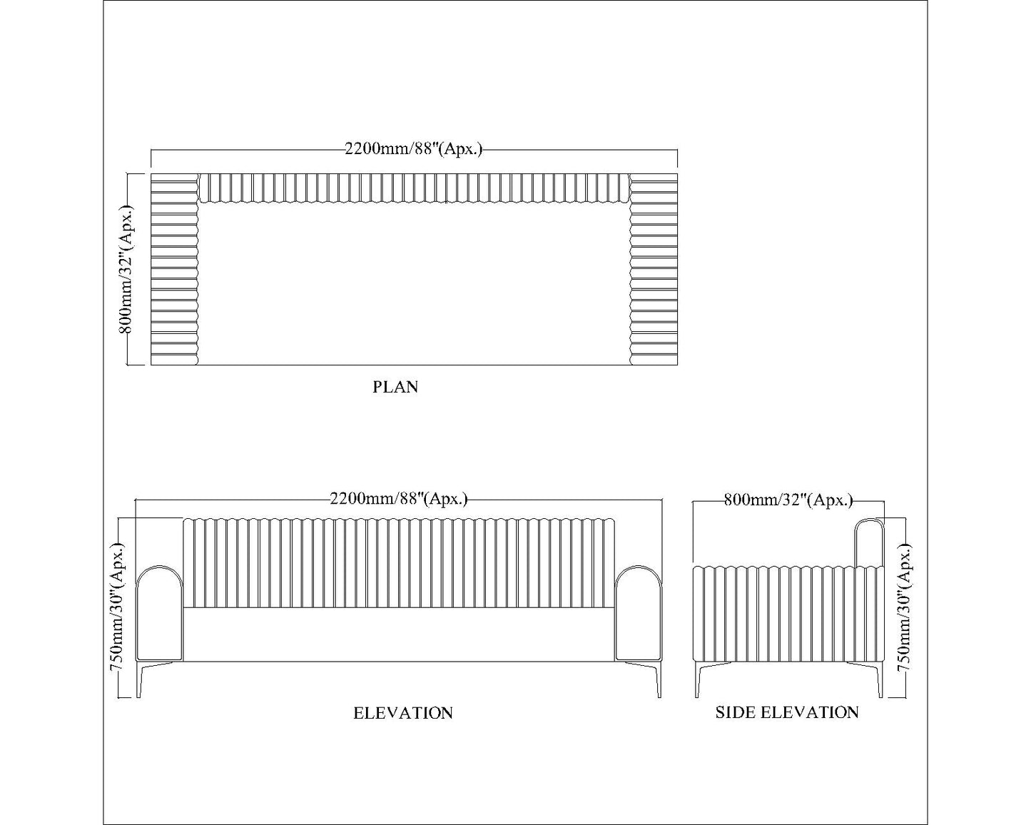 3 Seater Sofa, Maroon Color Sofa, Unique Design Sofa, Sofa with MS Leg, Comfortable Modern Sofa, 3 Seater Sofa - EL4096