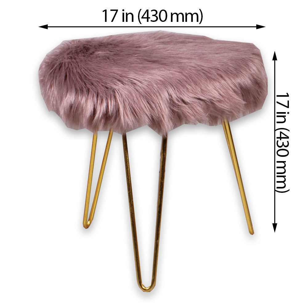 Stool, Stool with Pink & Golden Color, Stool in Metal, Stool for Home, Stool - EL6062