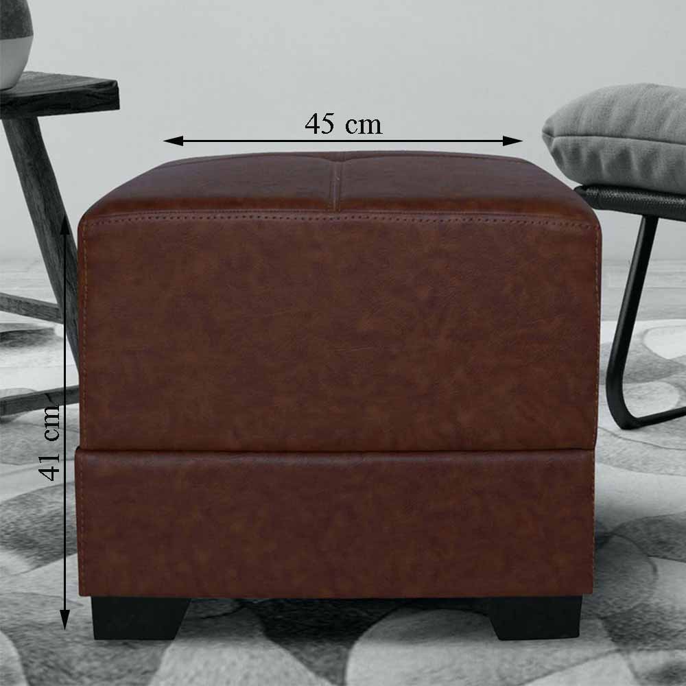Ottoman, (FN1664350-S-PM29017) Mubelcasa, Leatherette, Square, Ottoman - EL6130