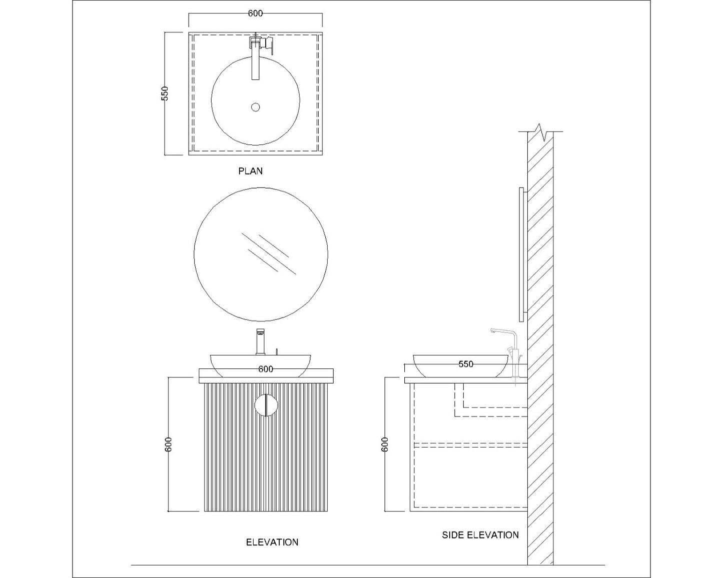 Vanity, White & Black Vanity, Vanity with Black Corian Top, Vanity with Shutter, Vanity -EL-129